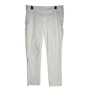 LOFT Outlet Womens Modern Skinny Ankle Pants White Size 12 Cotton Blend Stretch